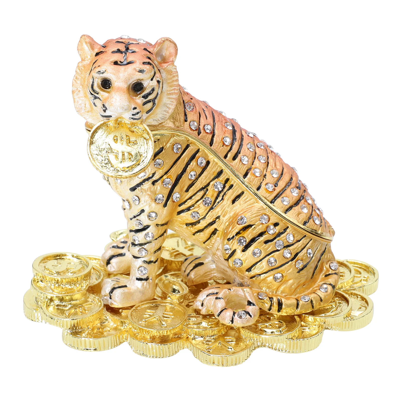 

Chinese Style Tiger Jewelry Holder Durable Jewelry Organizer Ring Earring Necklace Storage Home Decoration Feng Shui
