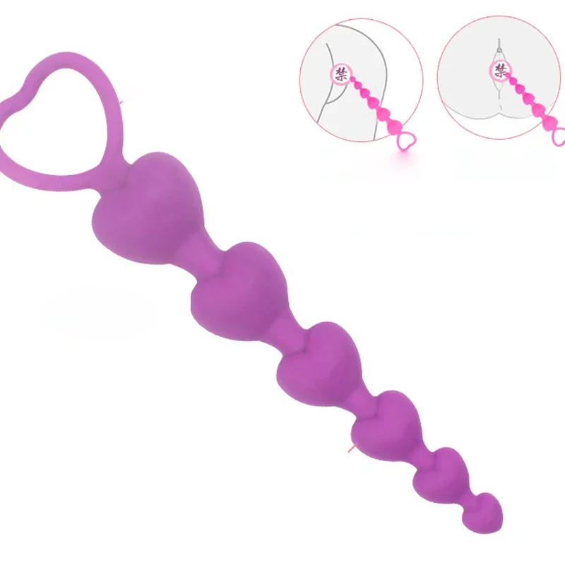 2023 nuovo cuore perline morbido plug anale giocattoli ano grandi palline in silicone G-spot stimolante butt plug adulto sesso coppia sexy