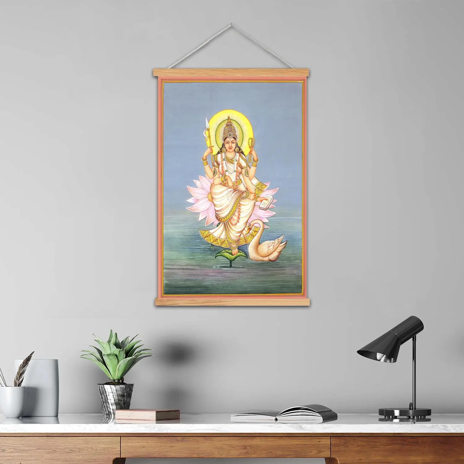 gayatri mantra Framed Wall Painting Canvas Art Poster and Wall Art  Modern Family Bedroom Decor Posters,Decorative painting view 4