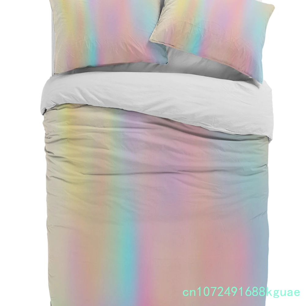 Rainbow Pink Morning Glow Duvet Cover With Pillow Case Custom 3pcs Bedding Set Quilt Cover Double Bed Home Textile
