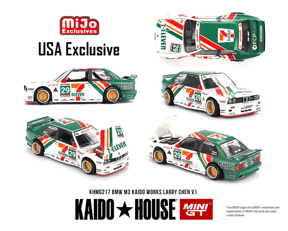 

Kaido House + MINIGT BMW BMW M3 KAIDO WORKS LARRY CHEN V1 США Эксклюзивная модель автомобиля из сплава