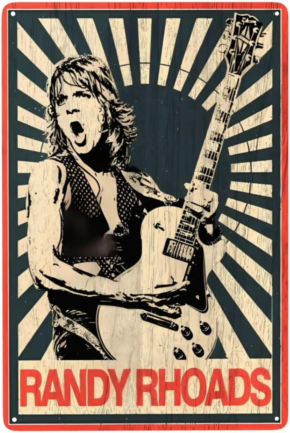 Randy Music Rhoads Retro Metal Tin Sign 8x12 Inch For Home Decoration Bar Cafe Club Wall Decoration Sign