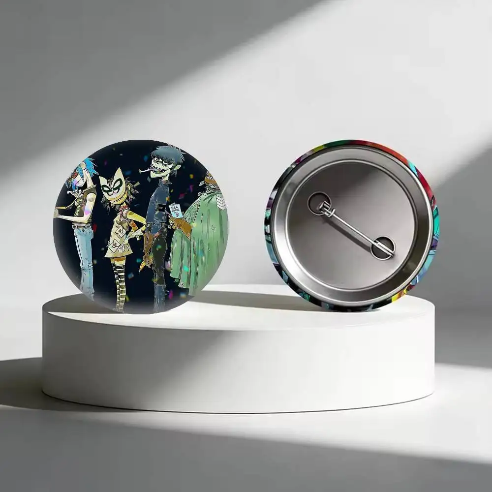 Music Band Cartoon Gorillaz  25 32 44 58 75mm Badges Personalized Round Brooches Pins Accessory Gift