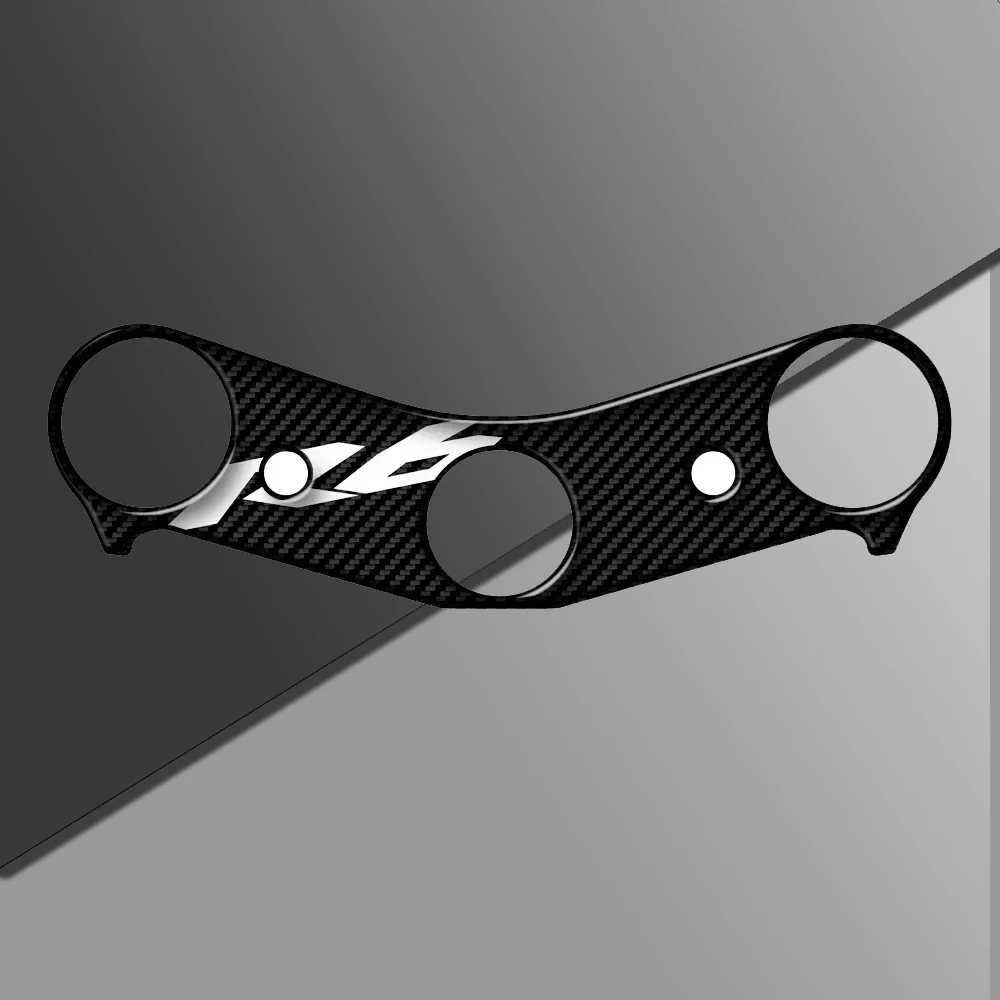 

Для Yamaha YZF R6 2017-2024 текстура углеродного волокна мотоцикла верхняя защитная наклейка с тремя хомутами