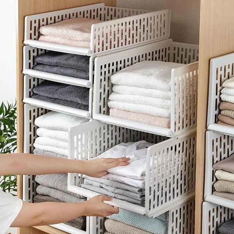 

Stackable Wardrobe Drawer Cabinet Organizer Drawer Clothes Closet Storage Box Shelves Plastic Partitions Storage Rack