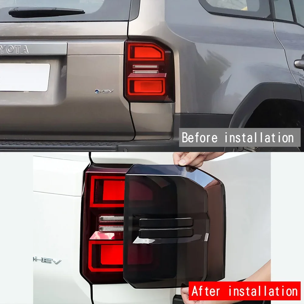 

For Toyota Prado LC250 2024 2025 Smoken Black Taillight Protection Cover Tail Light Decoration Frame Cover Exterior Accessories