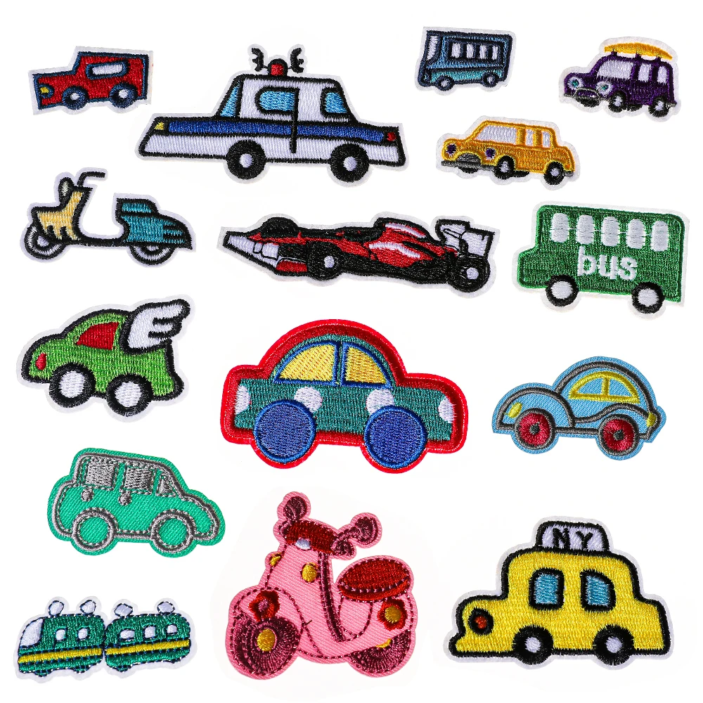 

1 шт. вышитые патчи для автомобиля автобуса мотора Мультяшные милые наклейки термоклейкие значки Оптовая Продажа аппликаций