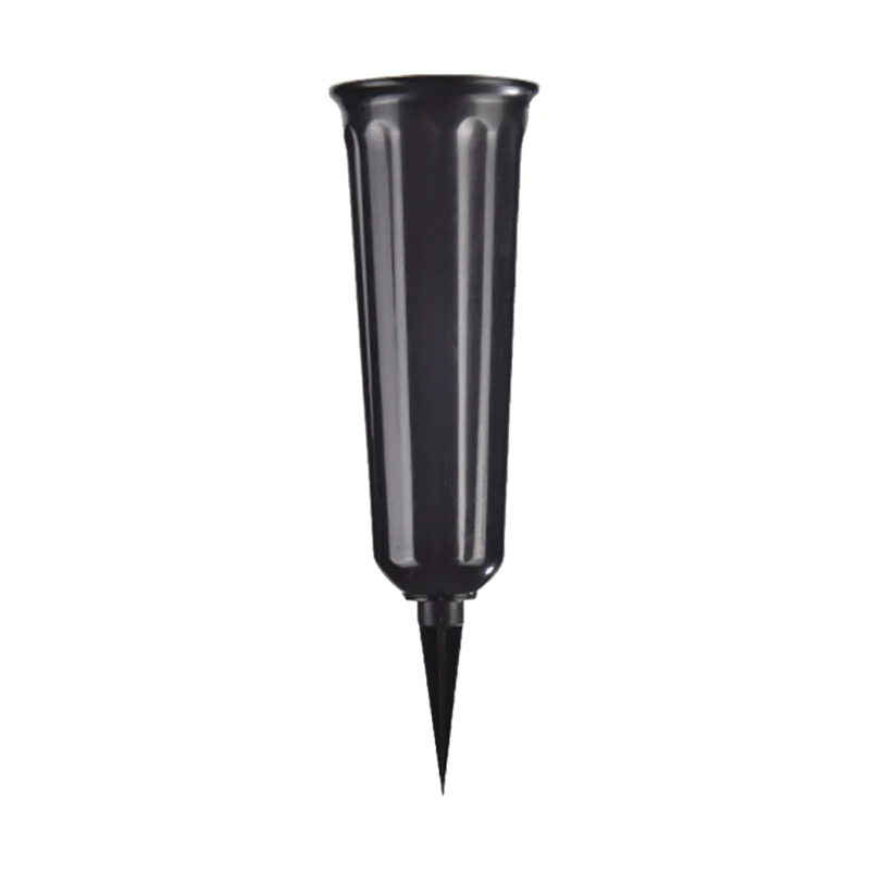Outdoor Plastic Flower Cone Floral Display With Reinforced Base For Stable Lawn Cemetery Decoration Weather Resistant