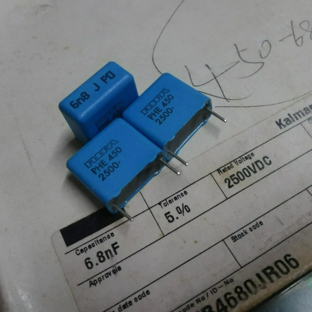 5pcs/lot RIFA PHE450 0.0068uf 2500V 6800pF 6N8 6.8NF 682 J Brand New 15mm Film Capacitor PHE450TB4680JR06