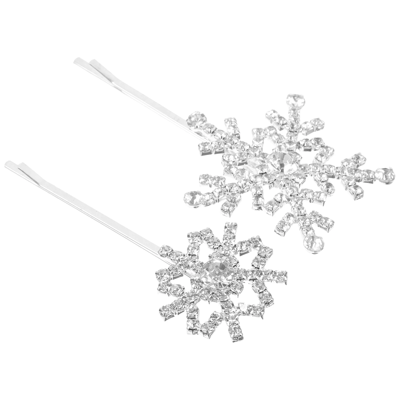 

2Pcs Snowflake Hairpin Rhinestone Wedding Accessories Elegant Clips Styling Pins Decorative Bobby Women Hair Jewelry