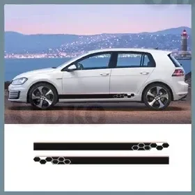 

Спортивные гоночные полосы, Стайлинг автомобиля, боковая юбка на дверь, наклейка на кузов, виниловые наклейки для Volkswagen GOLF 567 POLO CC Tiguan Scirocco