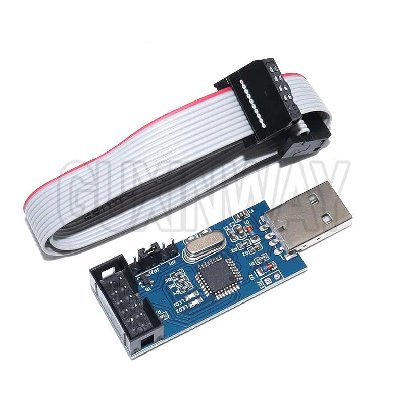 USBASP USBISP AVR مبرمج USB ISP USB ASP ATMEGA8 ATMEGA128 دعم Win7 64K 10Pin إلى 6 Pin لوح مهايئ