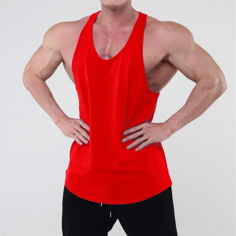 Running Tank Top Men Summer Sports Gym Vest Cotton Training Tank Top Workout Undershirt Man Fitness Pure Color Sleeveless Tops