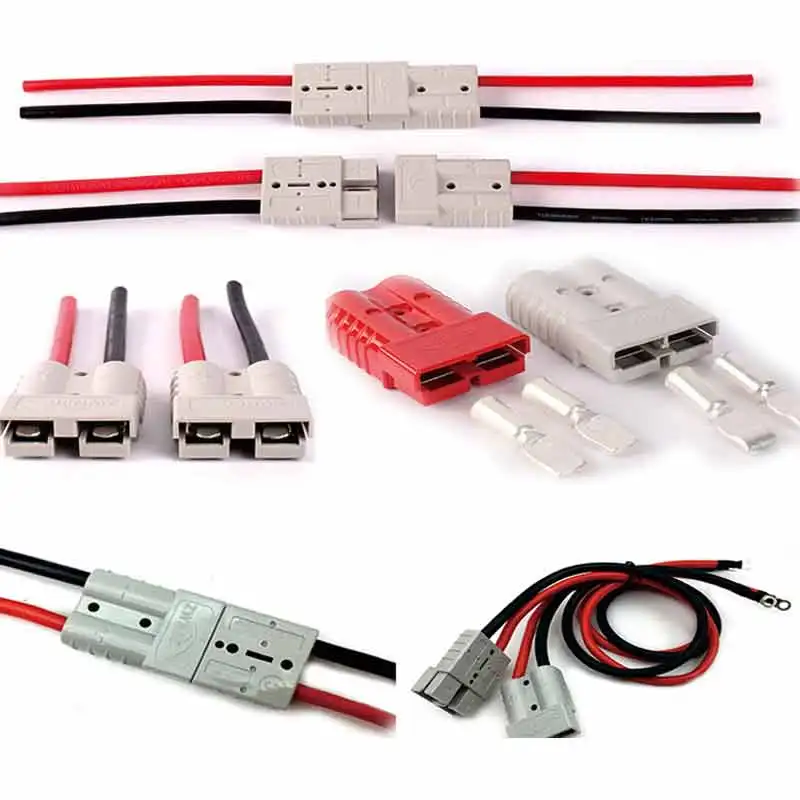 1pc 50A 120A 175A 350A Gray Plug Connectors Plug With 20cm-300cm Wire 600V 4-50Square Male Female Rechargeable Battery Connector
