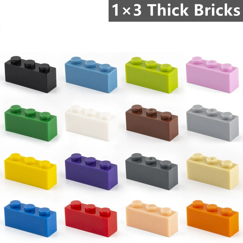 

80 Pcs Building Blocks Thick Figures Bricks 1×3 Dots Compatible 3622 Kids Moc Diy Educational Creative Assembly Toys Children