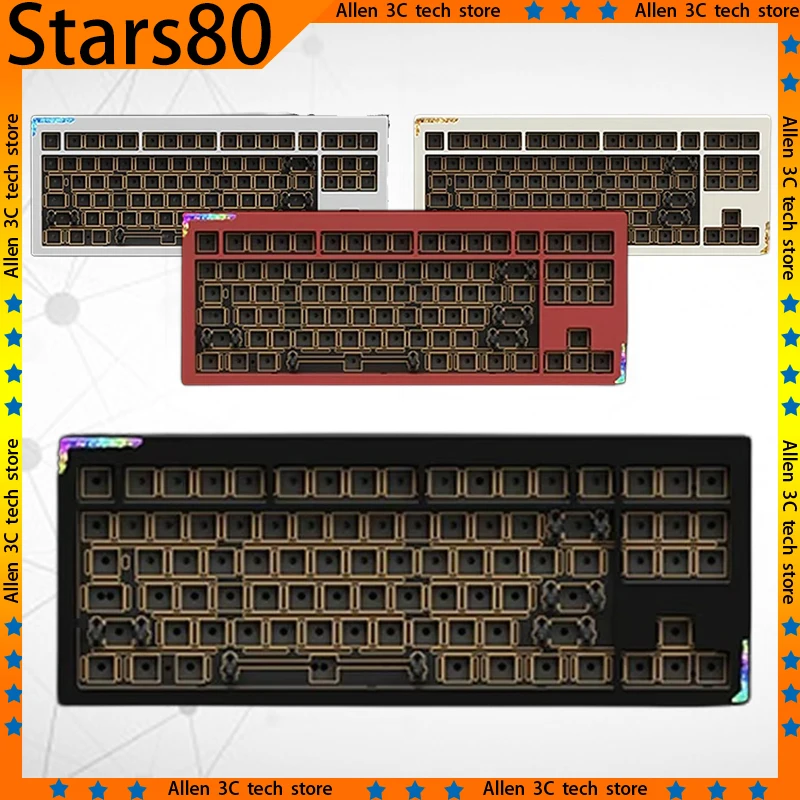 Weikav Stars80 Mechanical Keyboard Kit Wireless Bluetooth Tri-Mode Aluminum Alloy RGB Hot-Swap QMK VIA Laptop PC Gaming Keyboard