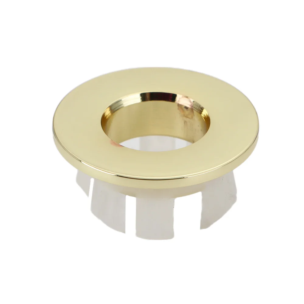 Copper Basin Faucet Brass Sink Overflow Cover Bathroom Hole Cap Insert Chrome Ring