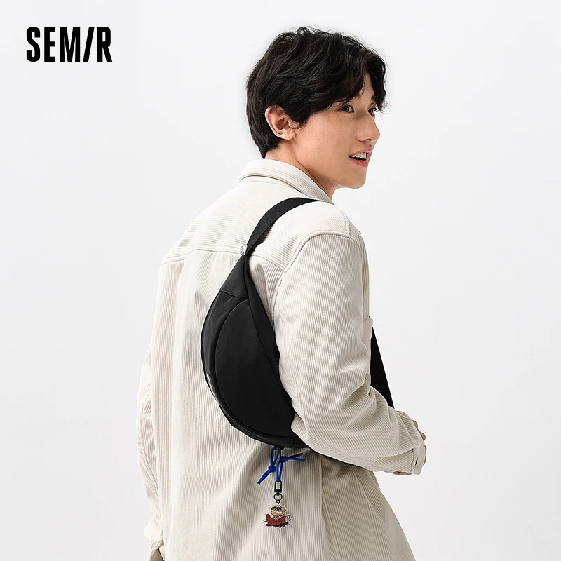 SEMIR-Sac à Bandoulière pour Homme, Sac de Poitrine pour Sports de Plein Air, Style Rétro Collège, Sac à Dos pour Couple, Nouveau, 2024