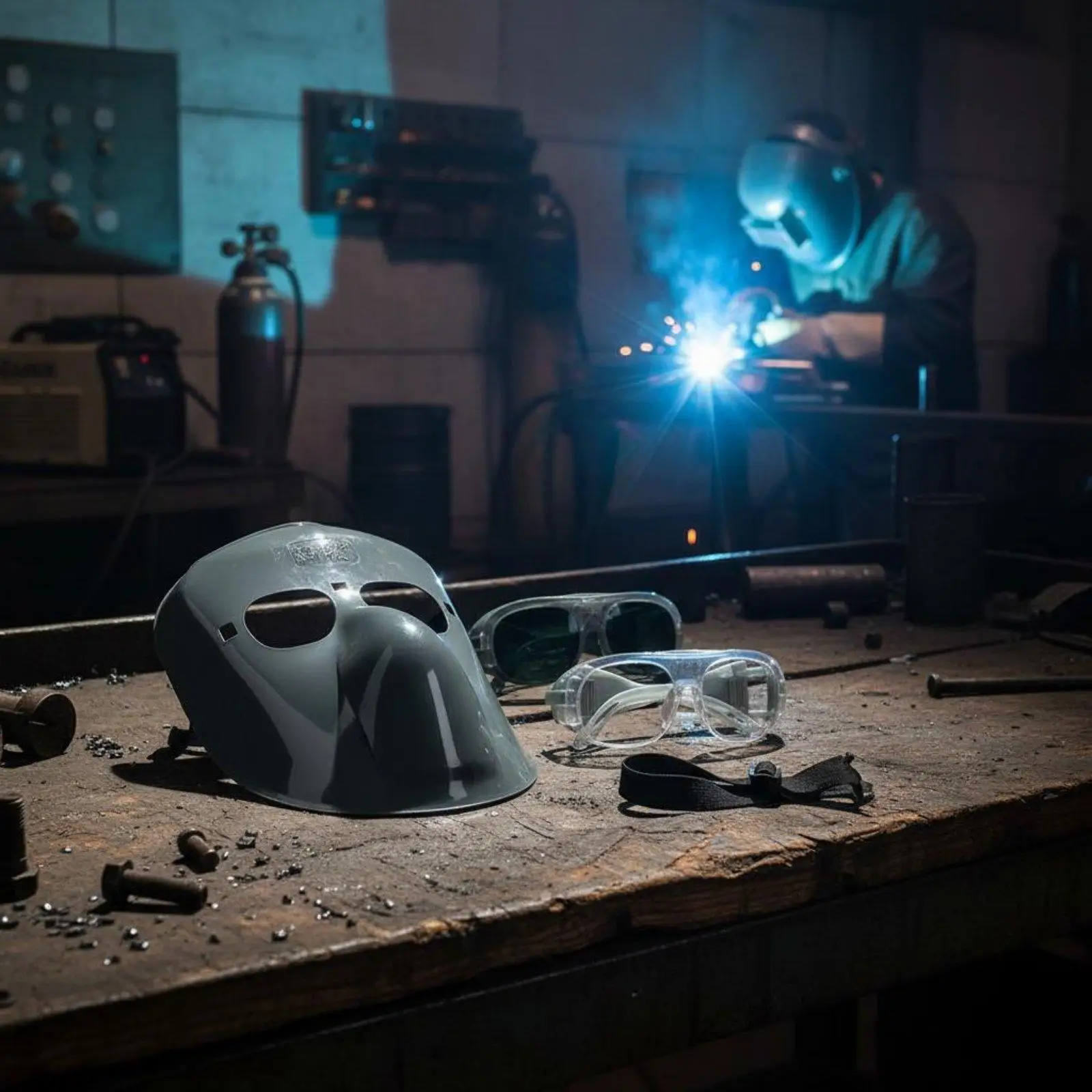 Full Face Protective Shield for Grinder Welding Metal Work with Clear Anti Fog Lens Adjustable Head Strap Safety Mask