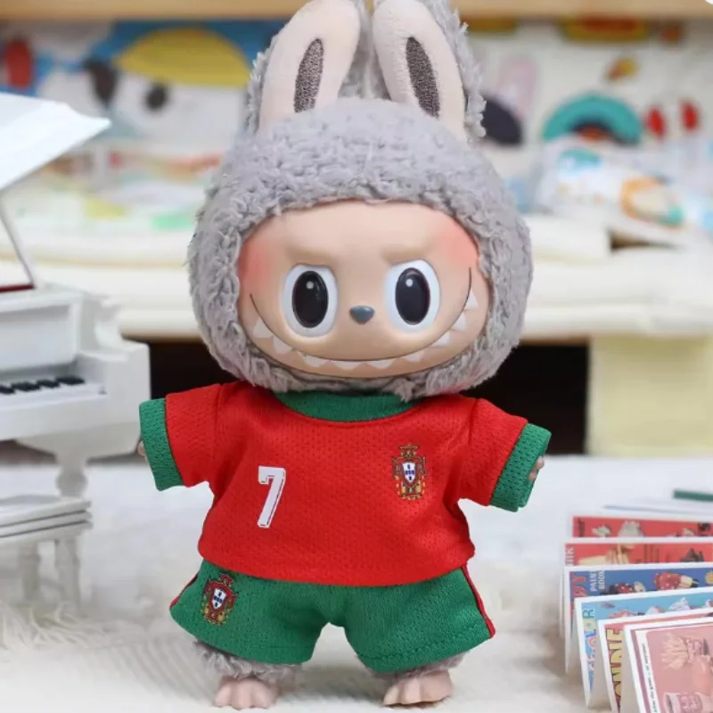 Only Clothes15-17cm V1 V2 V3 Labubu Football Uniform Sports Outfit Heart Pounding Macaron Dressing Full Of Handsome Dress Gift