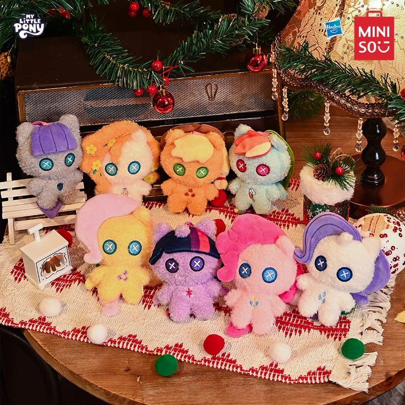 MINISO-Chaveiro pingente My Little Pony, fofo, boneca da noite, caixa cega, bolsa de escola, decoração, brinquedo infantil, presente de Natal