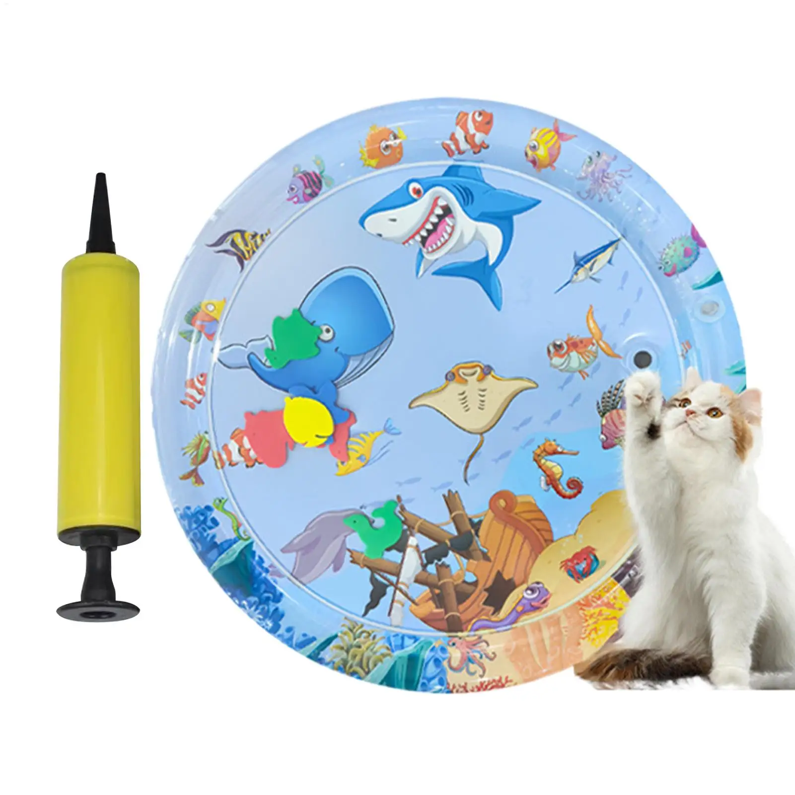 Pet Water Bed Water-Filled Thickened Water Mat For Cats With Pump Inflatable Pad Thickened PVC Leakproof Cooling For Pet Play
