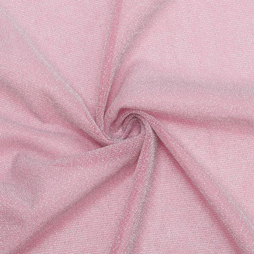 Deep Pink Lurex Polyester Stretch Fabric 2.2yards×59inch Metallic Lurex Fabric Sparkling Stretch Jersey for Clothes Dresses