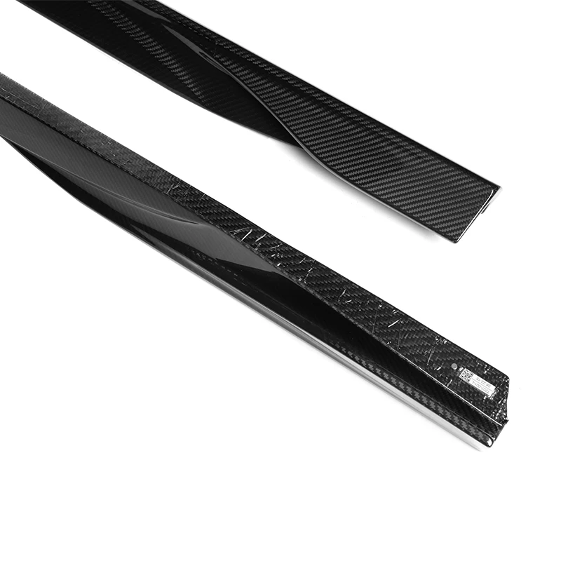 STLFDry 카본 파이버 SQ 스타일 바디 키트 트림 외장 범퍼 보호 커버 BMW 4 시리즈 I4 4도어 글로스 범퍼 사이드 스커트