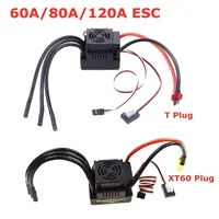 Upgrade Sensorless 60A 80A 120A S-80A S-120A Brushless ESC Electric Speed Controller with 5.5V / 3A BEC for 1/8 1/10 RC Car