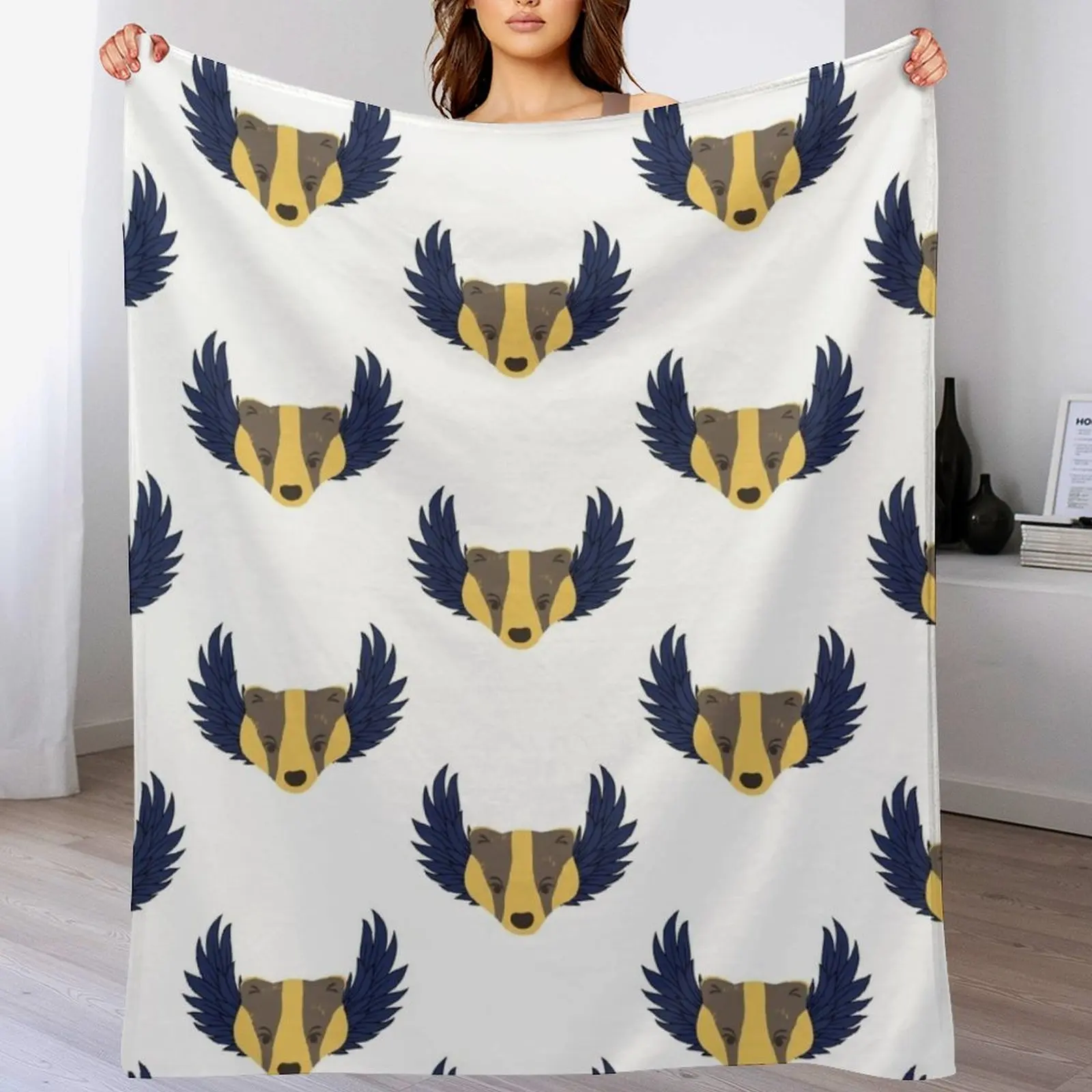 Huffleclaw Hybrid House Copy Throw Blanket Warm Flannel Blanket for Couch Chair Bedroom