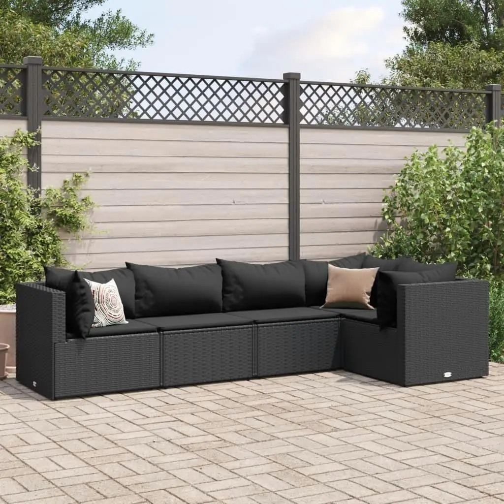

Stylish Black Patio Lounge Set Outdoor Furniture Comfortable Seating for Garden Balcony Deck Relaxation