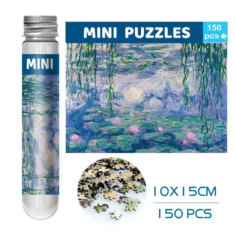 

Monet Water Lily 150 Mini Test Tube Puzzle World Famous Painting Series Travel Puzzle YC-M