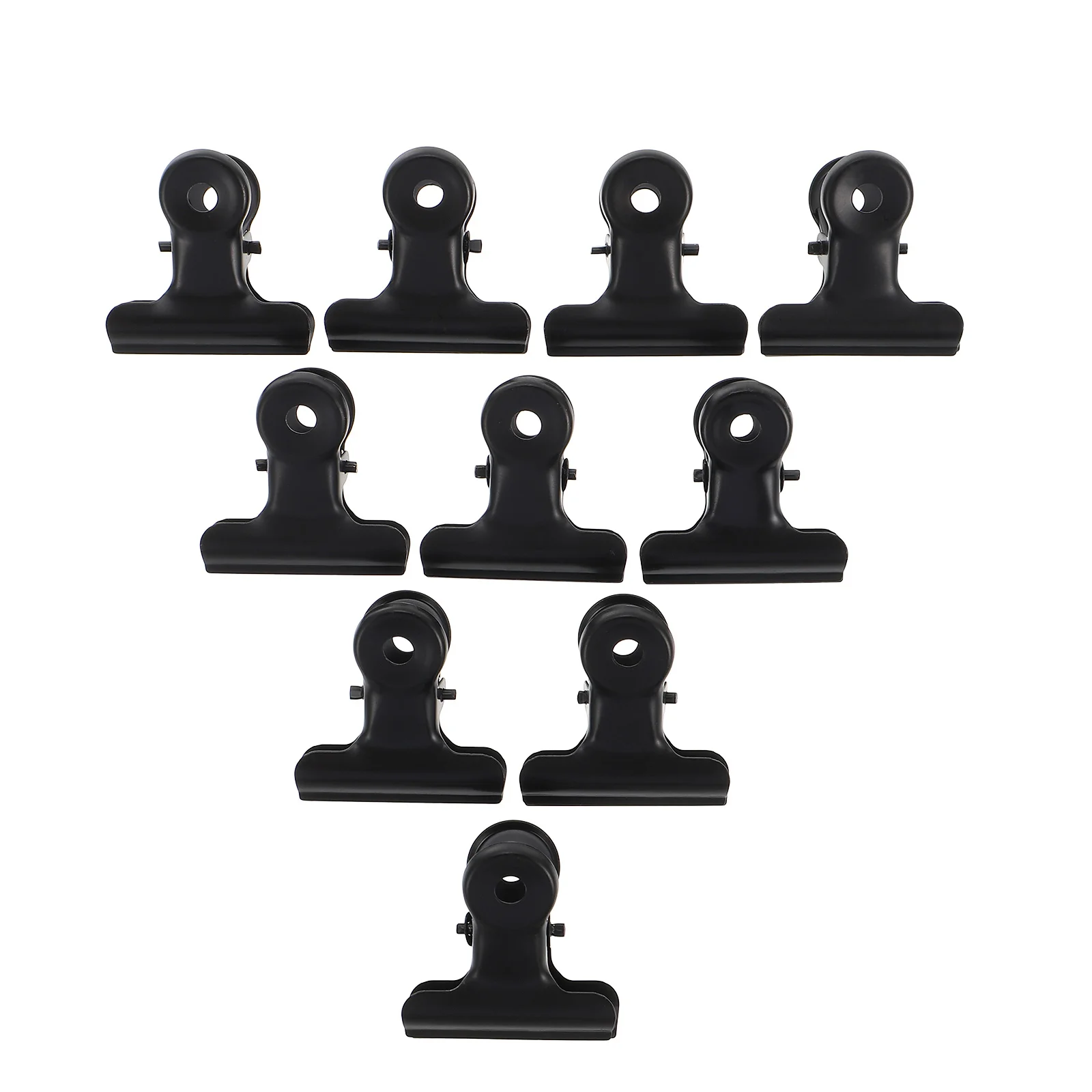 10 Pcs Binder Clips Curve Shaping Stationary 300X300X140CM Metal Snack Sealing Document Clamps Black