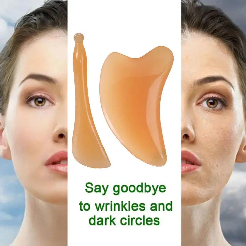 Natural Yak Ox Horn Gua Sha Scraper Tendon Stick Back Massager Eye Relax Body Tool Neck Spa Massage Beauty Fa P2i1