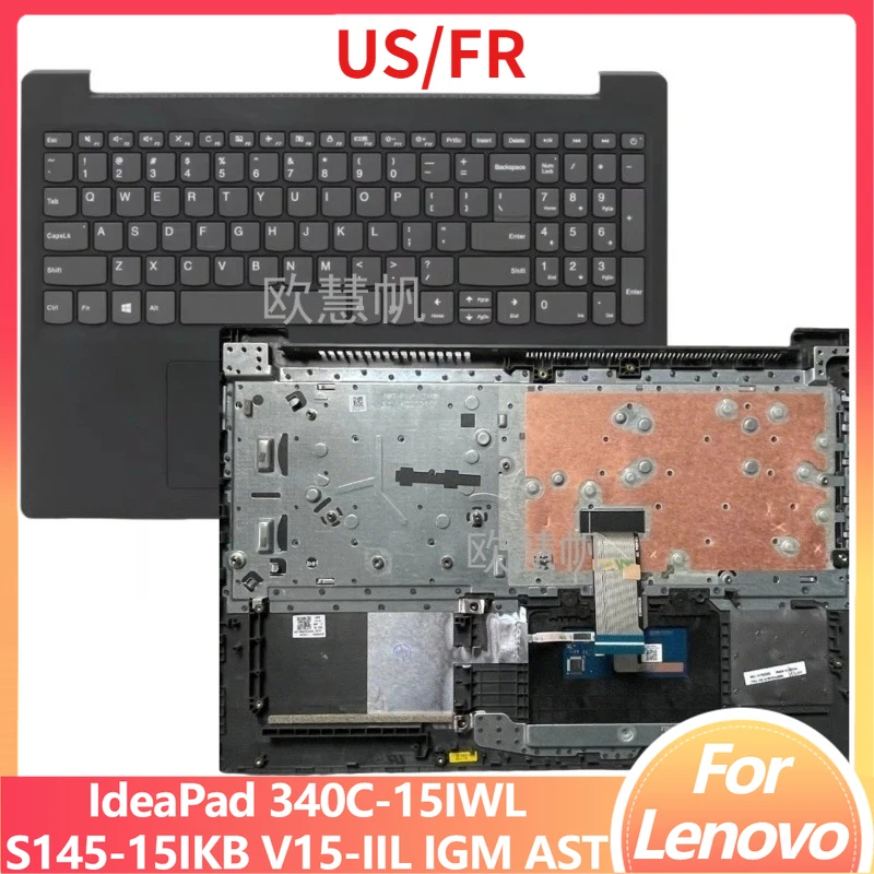 

M US FR New for Lenovo Ideapad 340C-15IWL S145-15IKB V15-IIL API IIL IWL AST IGM Palmrest Upper Cover with US French Keyboard