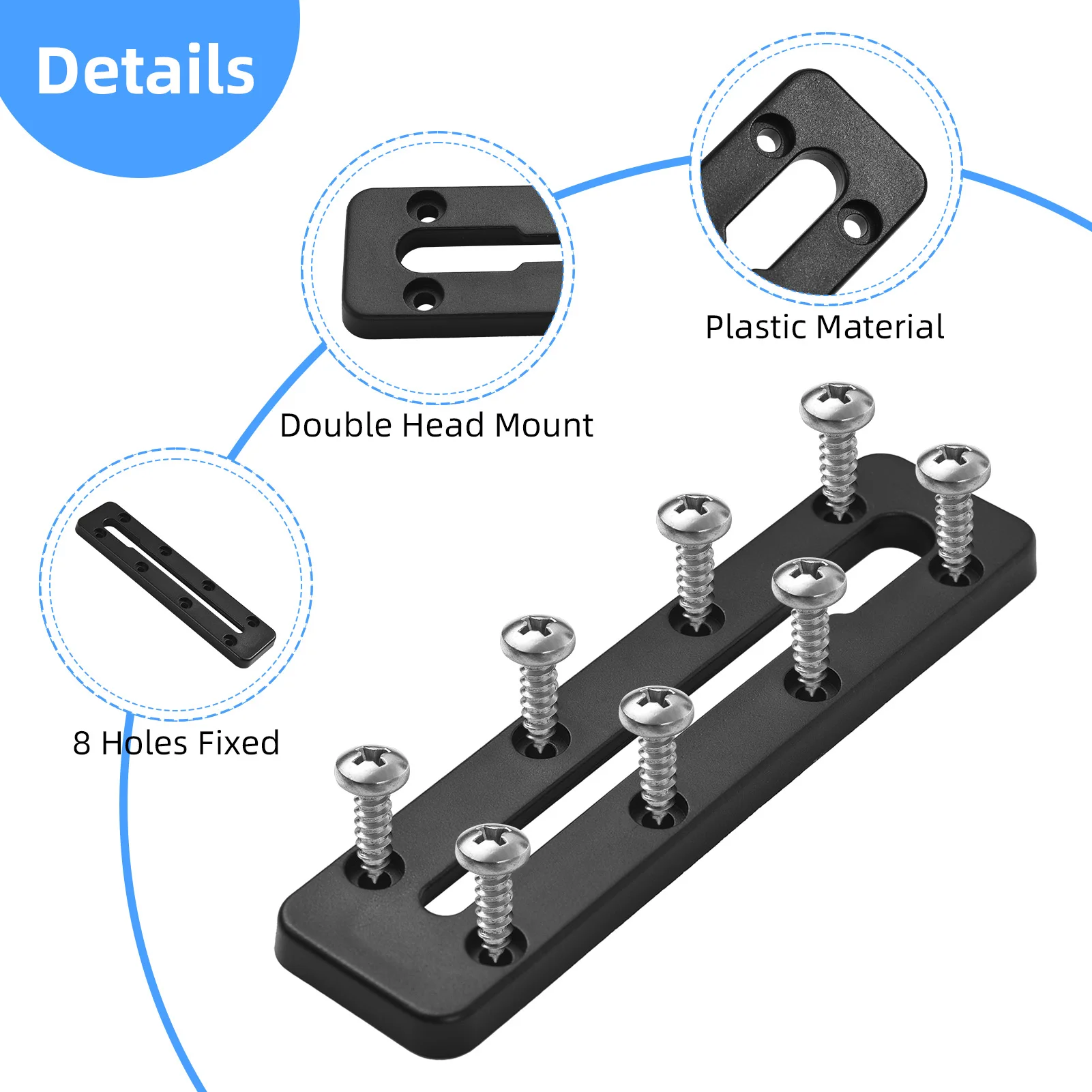 1 Pair Kayak Track Plastic Kayak Rail Kayak Accessories Mount Track for Fishing Rod Holder