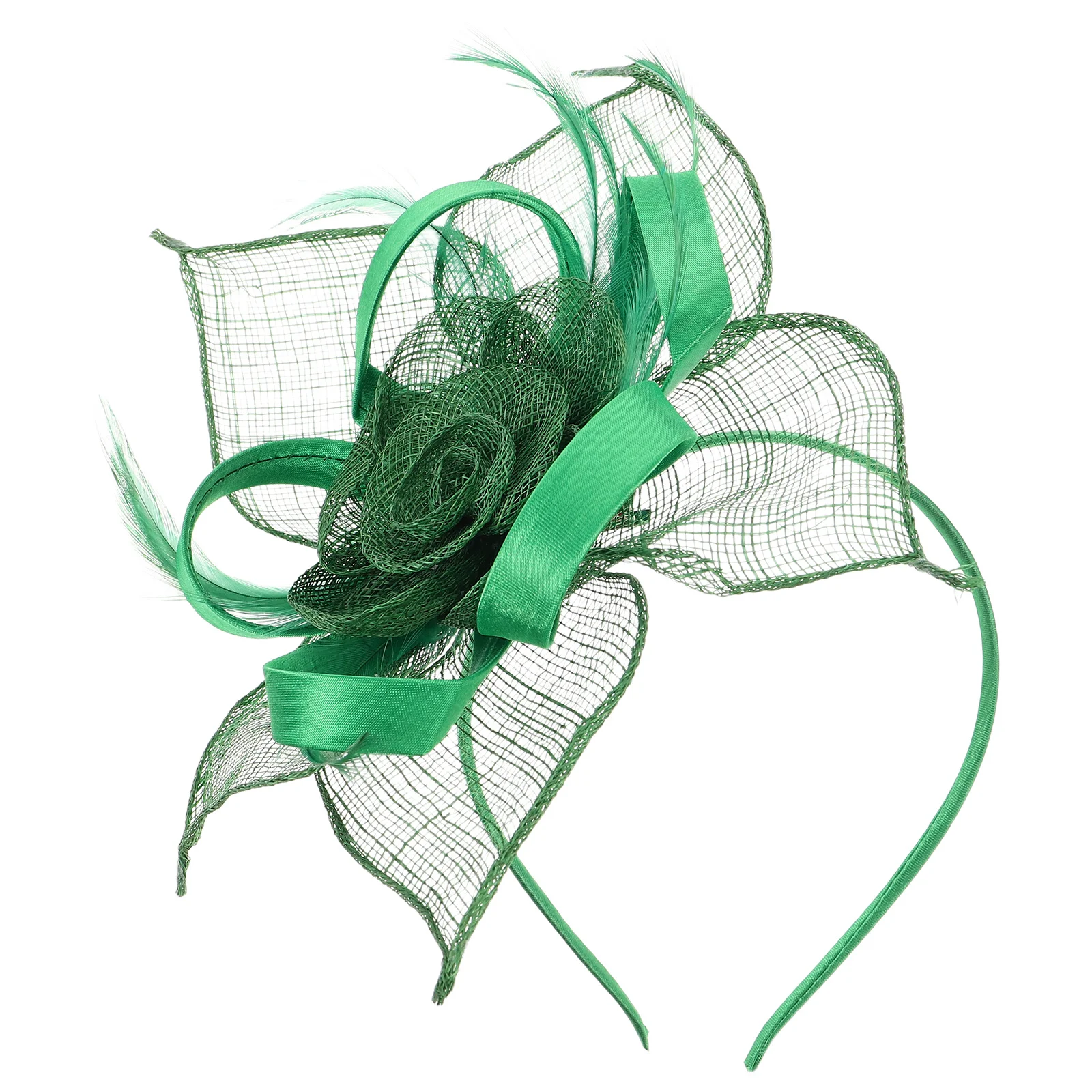 

Green Vintage Organza Fascinator Mesh Headpiece Bridal Tea Party Wedding Banquet Headdress Bridal Hair Accessories