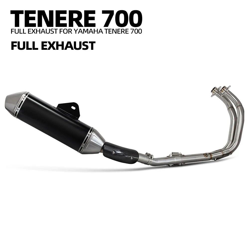 For Yamaha Tenere 700 Full Motorcycle Exhaust System Complete Header Pipe Muffler Kit Adventure Bike