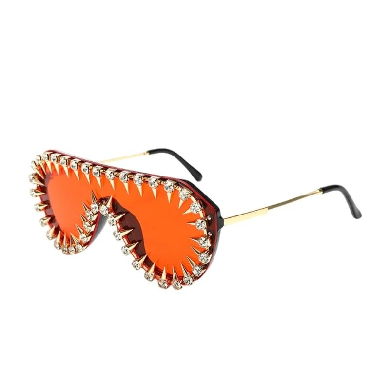 N7YF Popular Sunglasses with Crystal Rivet Studded Popular Eyeglasses Perfect for Various Occasion and Outfit Casual Wear