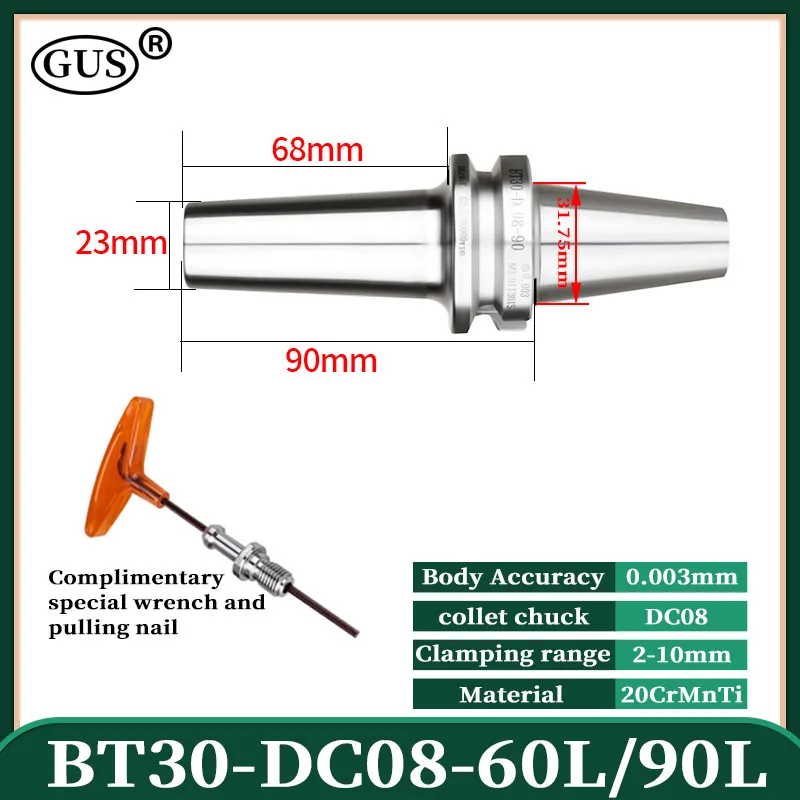 BT30 BT40 BBT40 Tool Holder DC Collets Pull Back DC4 DC6 DC8 DC12 High Precision Chuck for CNC machining center lathe tools