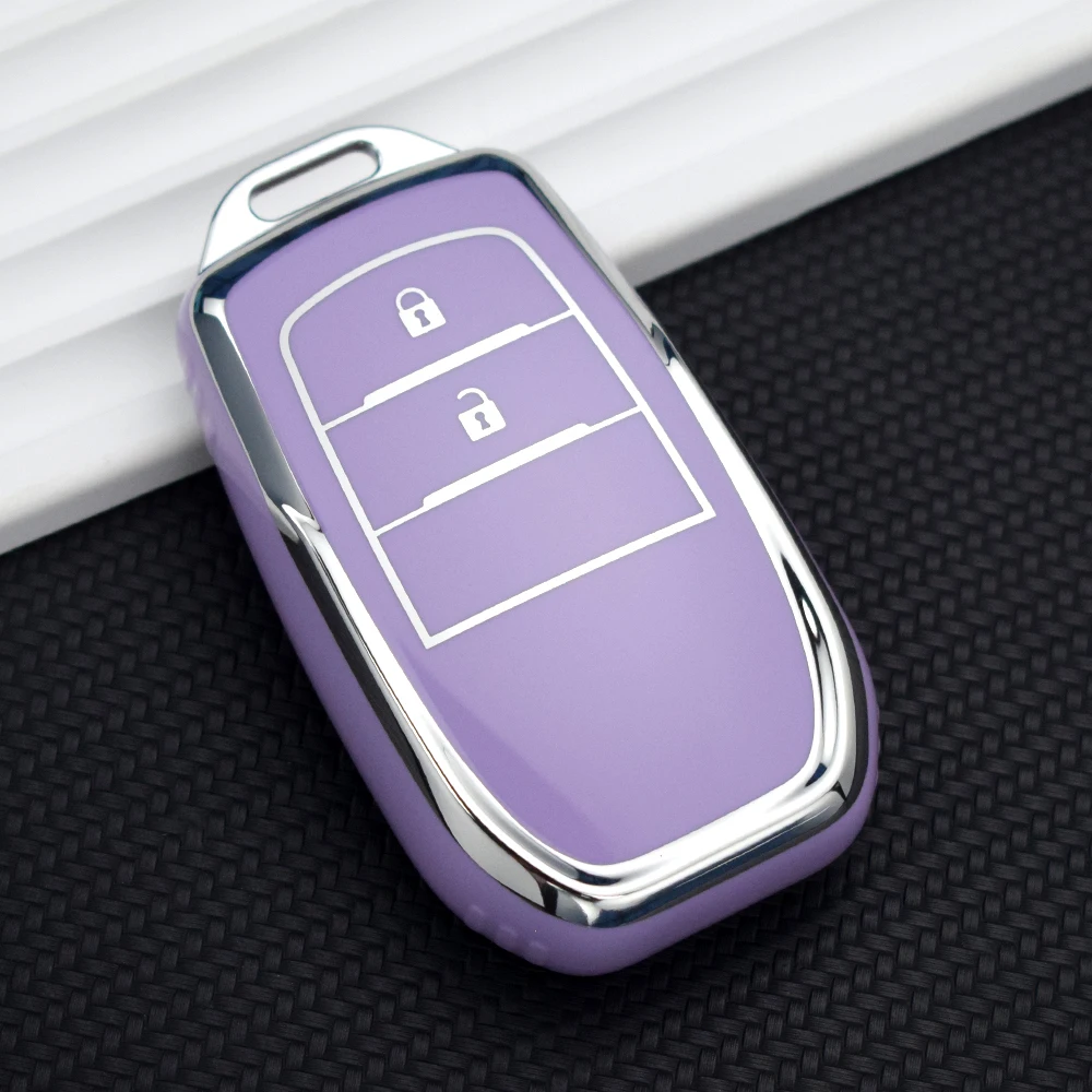 2 przyciski Miękkie etui na kluczyk samochodowy TPU do Toyota Hilux Innova Rav4 Fortuner Yaris 2021 Protector Key Sheel Fob Akcesoria — zdjęcie 4