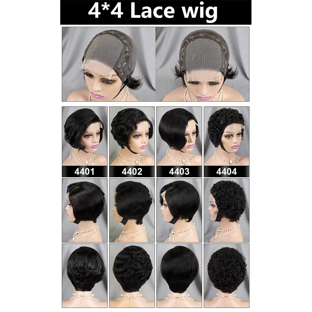 Kurze Echthaar Bob Perücke 4x4 Spitze Front Echthaar Perücken für Frauen Pixie Cut Perücke Echthaar Perruque Cheveux HD Spitze Remy Haar