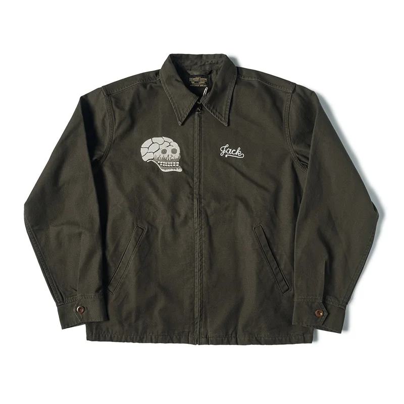 American vintage Non Stock Vietnam War Viper X Skeleton Embroidery Commemorative Jacket Yokosuka Skull Lapel Outerwear