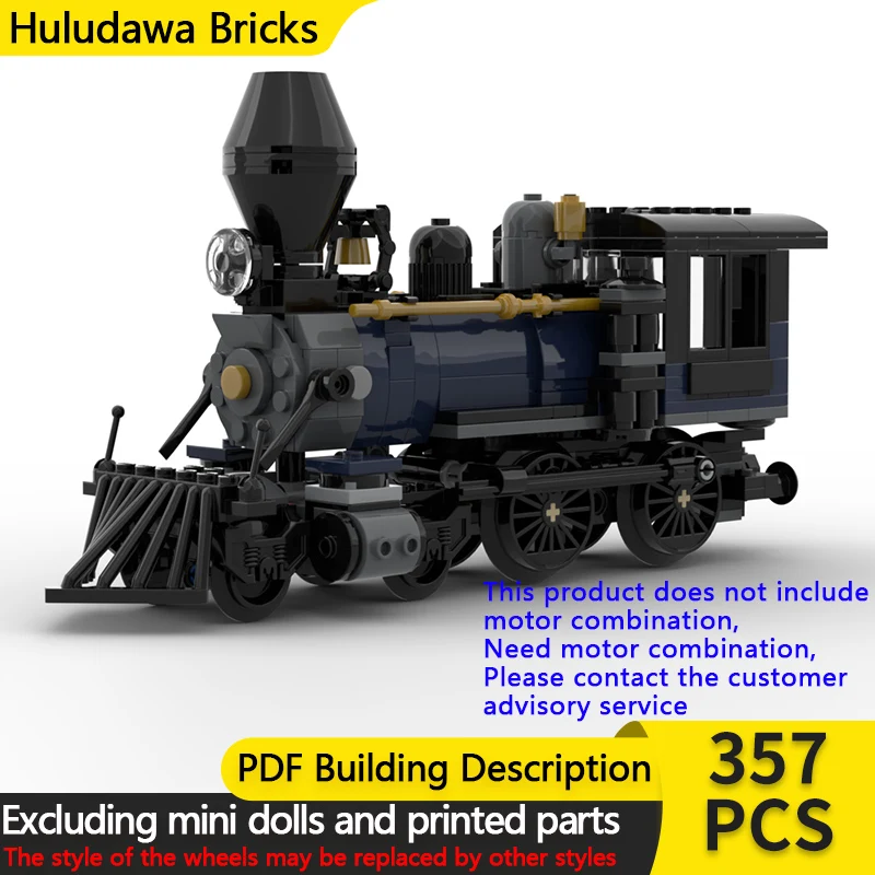 

City Car Model MOC Building Bricks Western Steam Engine Locomotive Modular Technology Children Holiday Gifts Assemble Toys Suit