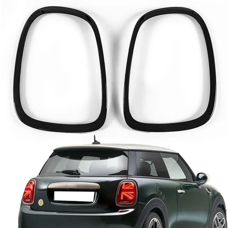 2pcs Rear Lamp Bezel Cover Trim Car Rear Front Tail Light Glossy Black Decor Frame Fit For BMW Mini Cooper F55 F56 F57 2014-2019