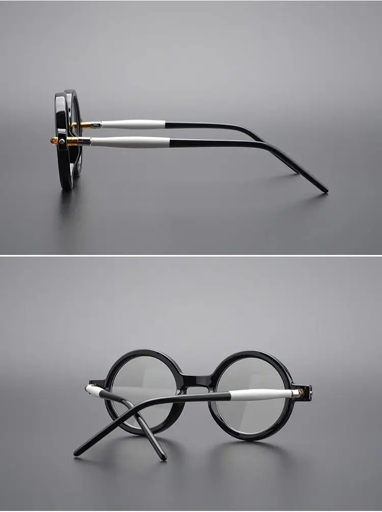 Shatar Grobgerahmte Lesebrille für Männer und Frauen, großer Rahmen, künstlerischer Retro-Stil, großer runder Rahmen, Anti-Blaulicht-Brille – Detail 5