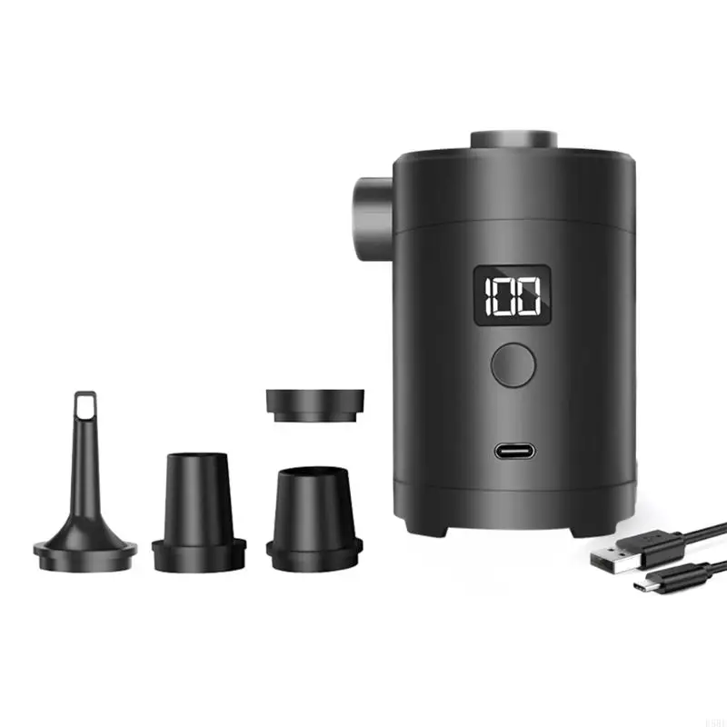 

D5BE Portable Rechargable Electric Air Pumps ЖК -дисплей для кемпинга походов на открытое снаряжение быстрое инфляция с