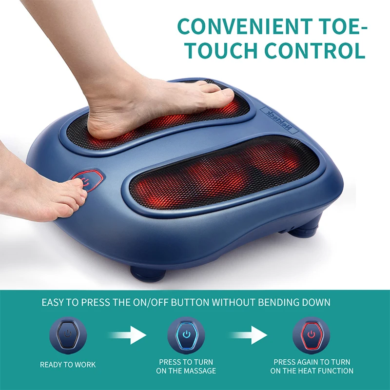 Nekteck Electric Foot Massager Heating Therapy Hot Compress Shiatsu Kneading Roller Muscle Relax Pain Relief Foot Spa Machine