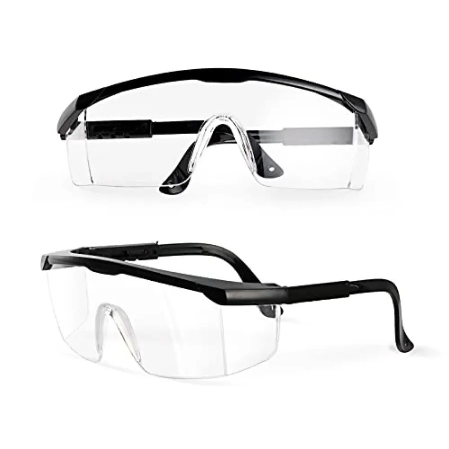 

2 Pack Safety Glasses for Men and Women, ANSI Z87 Safety Goggles with Scratch Resistant Clear Wraparound Lenses, Adjustable Lab