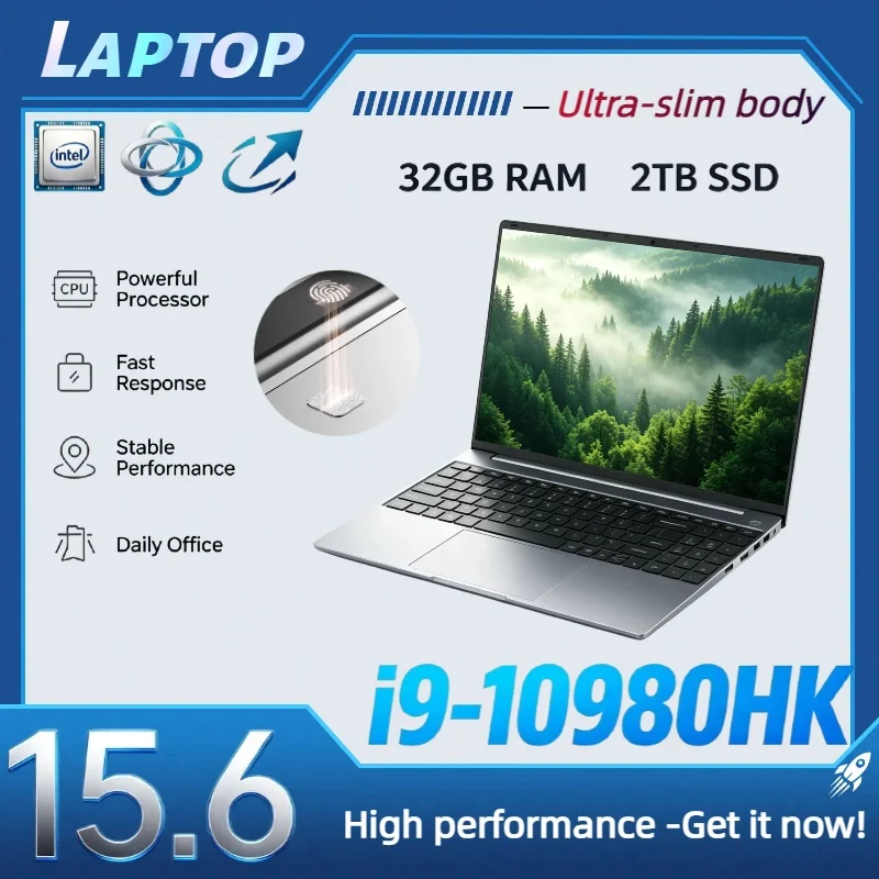 Core i9-10980HK Ultra Slim 15.6-Inch Laptops, 32GB RAM, 2TB SSD, Business Notebook PC Computer for Office and Games.